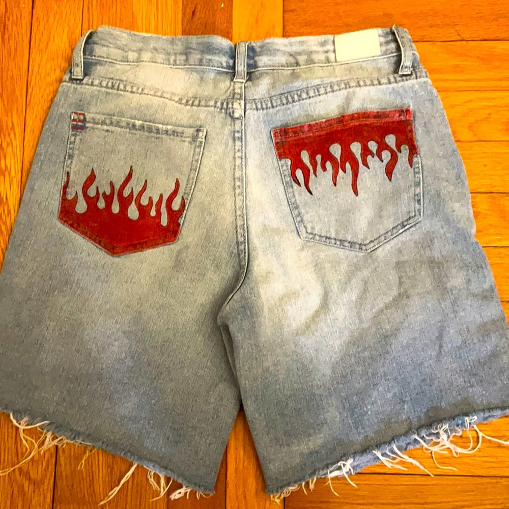 Vintage jeans with flame design